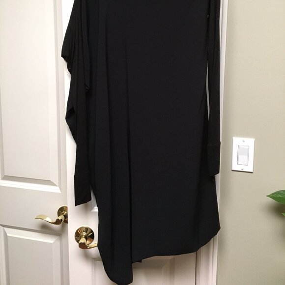 French black silk sculptural cocoon dress, US 6, NWOT - Picture 9 of 13